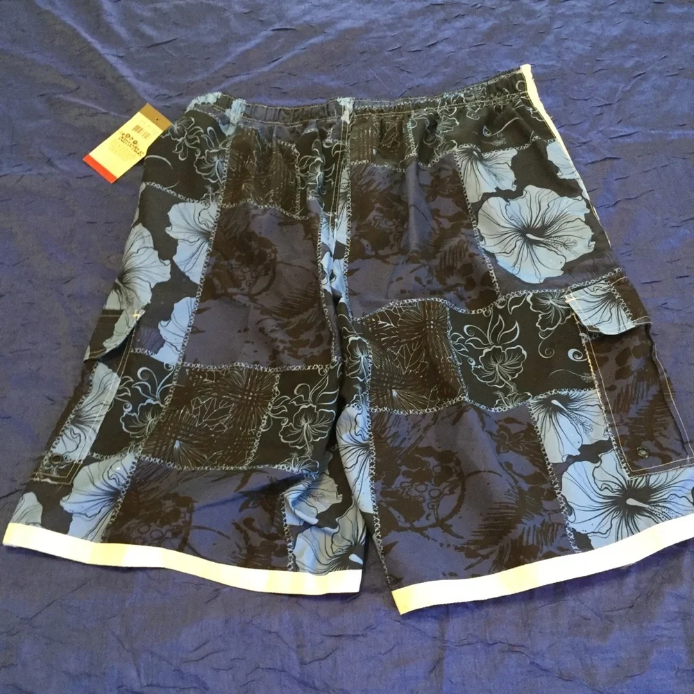 Airwalk Blue Floral Swim Trunks‎